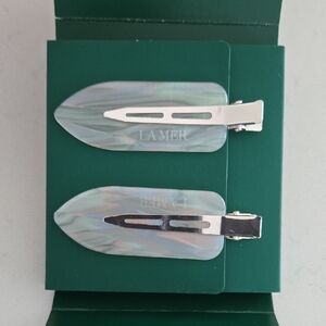 New In Box La Mer Iridescent Silver Hair Clips Limited Ed. ☆Only One Available